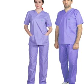 Alezi Σετ Ιατρικό Παντελόνι και Μπλούζα Unisex από Βαμβάκι και Πολυεστέρα Μωβ