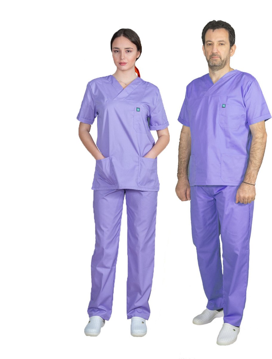 Alezi Σετ Ιατρικό Παντελόνι και Μπλούζα Unisex από Βαμβάκι και Πολυεστέρα Μωβ