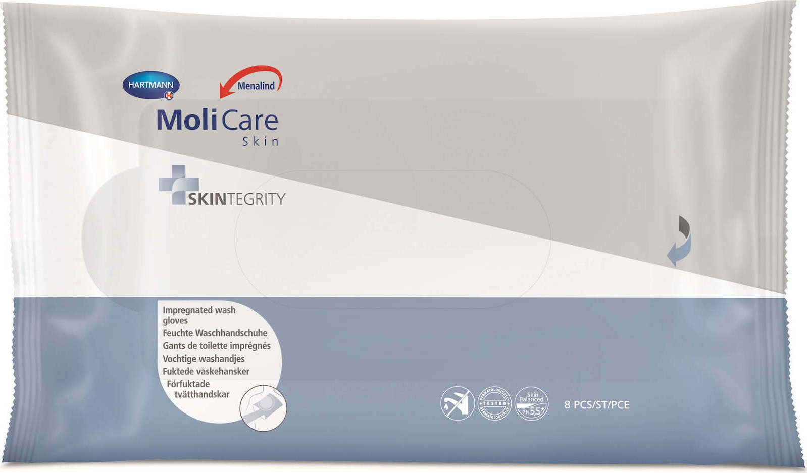 Hartmann Menalind Professional Protect Clean Υγρά Γάντια Λουτρού για Κατακλίσεις 8τμχ