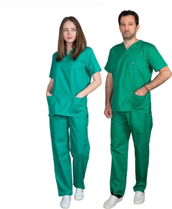 Alezi Σετ Ιατρικό Παντελόνι και Μπλούζα Unisex από Βαμβάκι και Πολυεστέρα Πράσινο